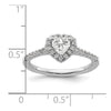 Heart Halo Diamond Semi-mount Engagement Rings