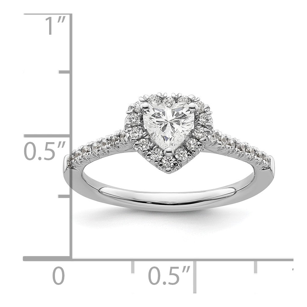 Heart Halo Diamond Semi-mount Engagement Rings