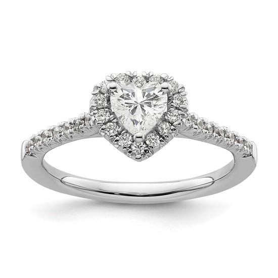 Heart Halo Diamond Semi-mount Engagement Rings