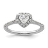 Heart Halo Diamond Semi-mount Engagement Rings