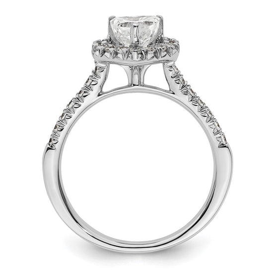 Heart Halo Diamond Semi-mount Engagement Rings