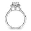 Heart Halo Diamond Semi-mount Engagement Rings