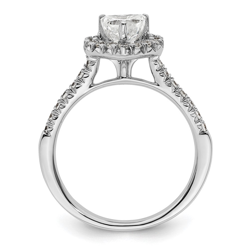 Heart Halo Diamond Semi-mount Engagement Rings