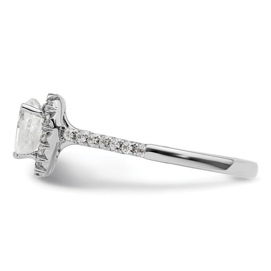 Heart Halo Diamond Semi-mount Engagement Rings