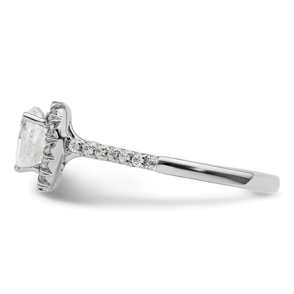 Heart Halo Diamond Semi-mount Engagement Rings