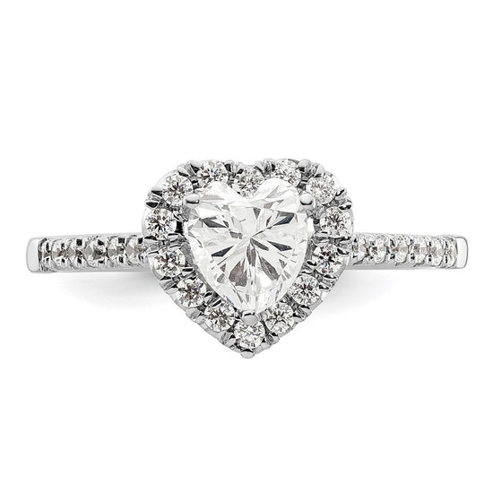 Heart Halo Diamond Semi-mount Engagement Rings
