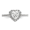 Heart Halo Diamond Semi-mount Engagement Rings