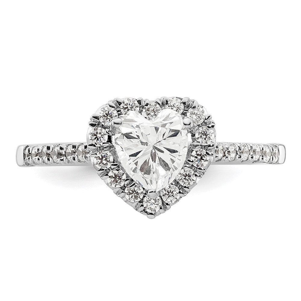 Heart Halo Diamond Semi-mount Engagement Rings