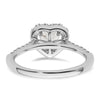Heart Halo Diamond Semi-mount Engagement Rings