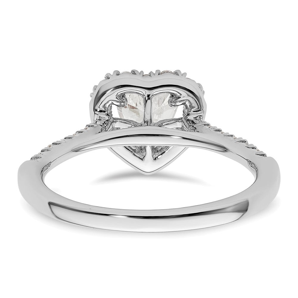 Heart Halo Diamond Semi-mount Engagement Rings
