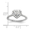 Heart Halo Diamond Semi-mount Engagement Rings
