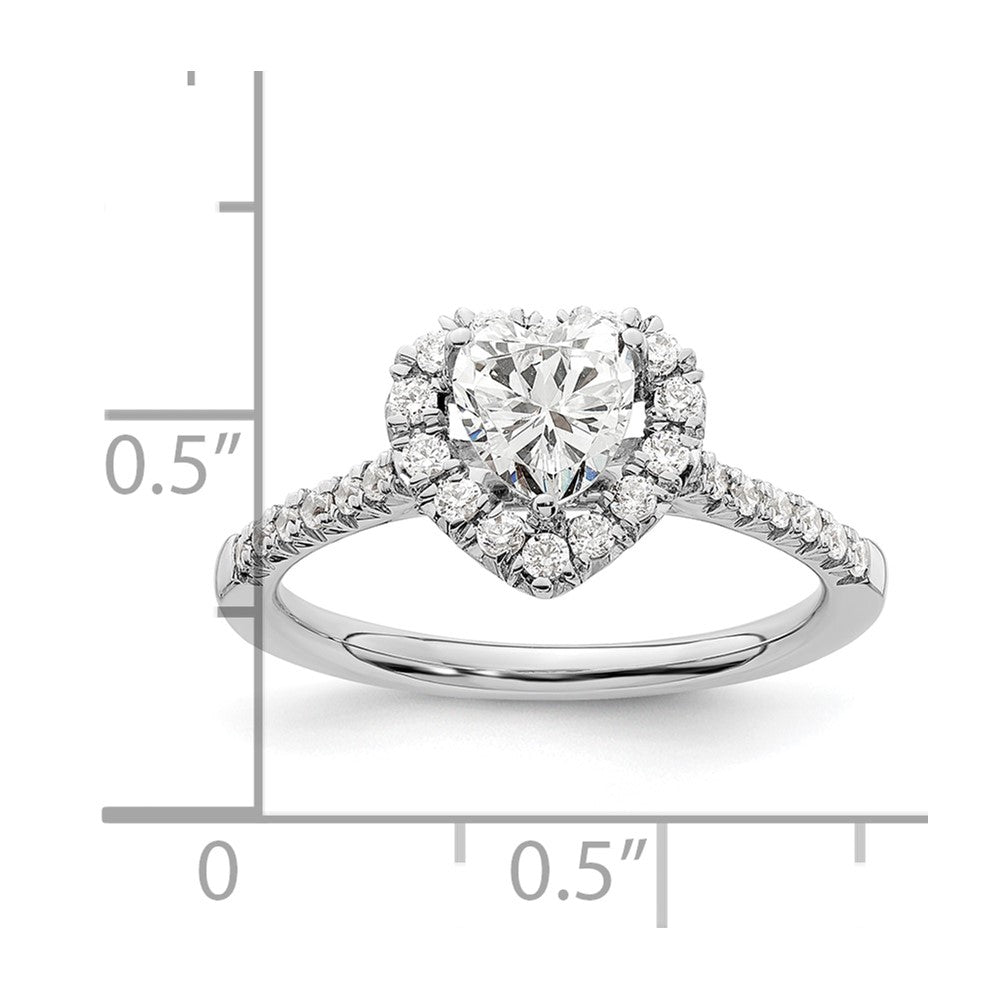 Heart Halo Diamond Semi-mount Engagement Rings