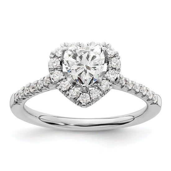 Heart Halo Diamond Semi-mount Engagement Rings