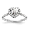 Heart Halo Diamond Semi-mount Engagement Rings