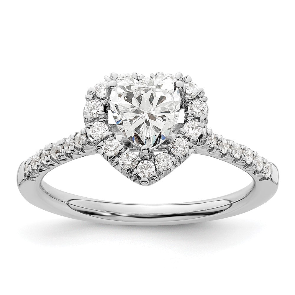 Heart Halo Diamond Semi-mount Engagement Rings