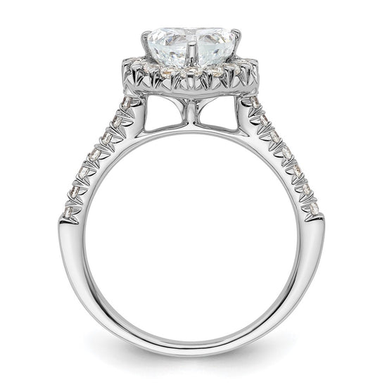 Heart Halo Diamond Semi-mount Engagement Rings