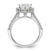 Heart Halo Diamond Semi-mount Engagement Rings