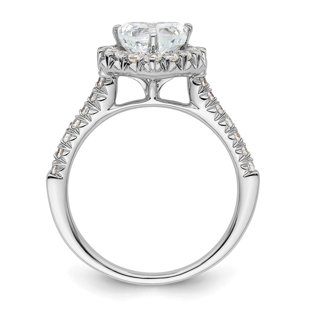 Heart Halo Diamond Semi-mount Engagement Rings