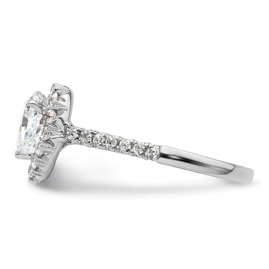 Heart Halo Diamond Semi-mount Engagement Rings