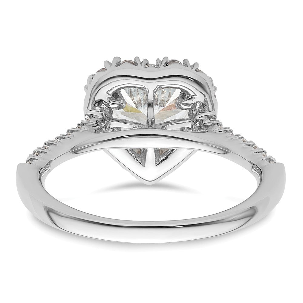 Heart Halo Diamond Semi-mount Engagement Rings
