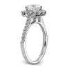 Heart Halo Diamond Semi-mount Engagement Rings