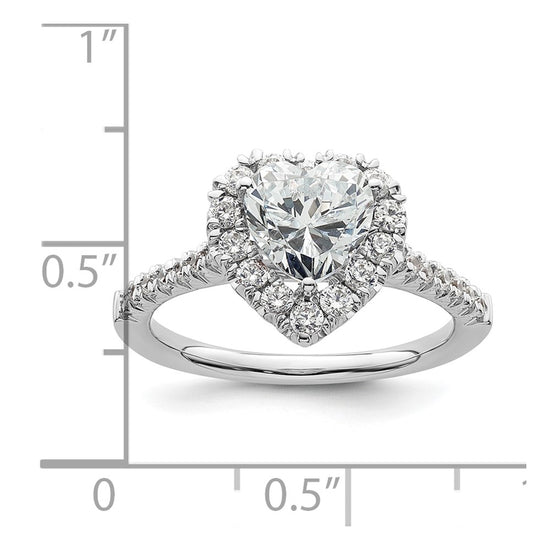 Heart Halo Diamond Semi-mount Engagement Rings