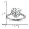 Heart Halo Diamond Semi-mount Engagement Rings
