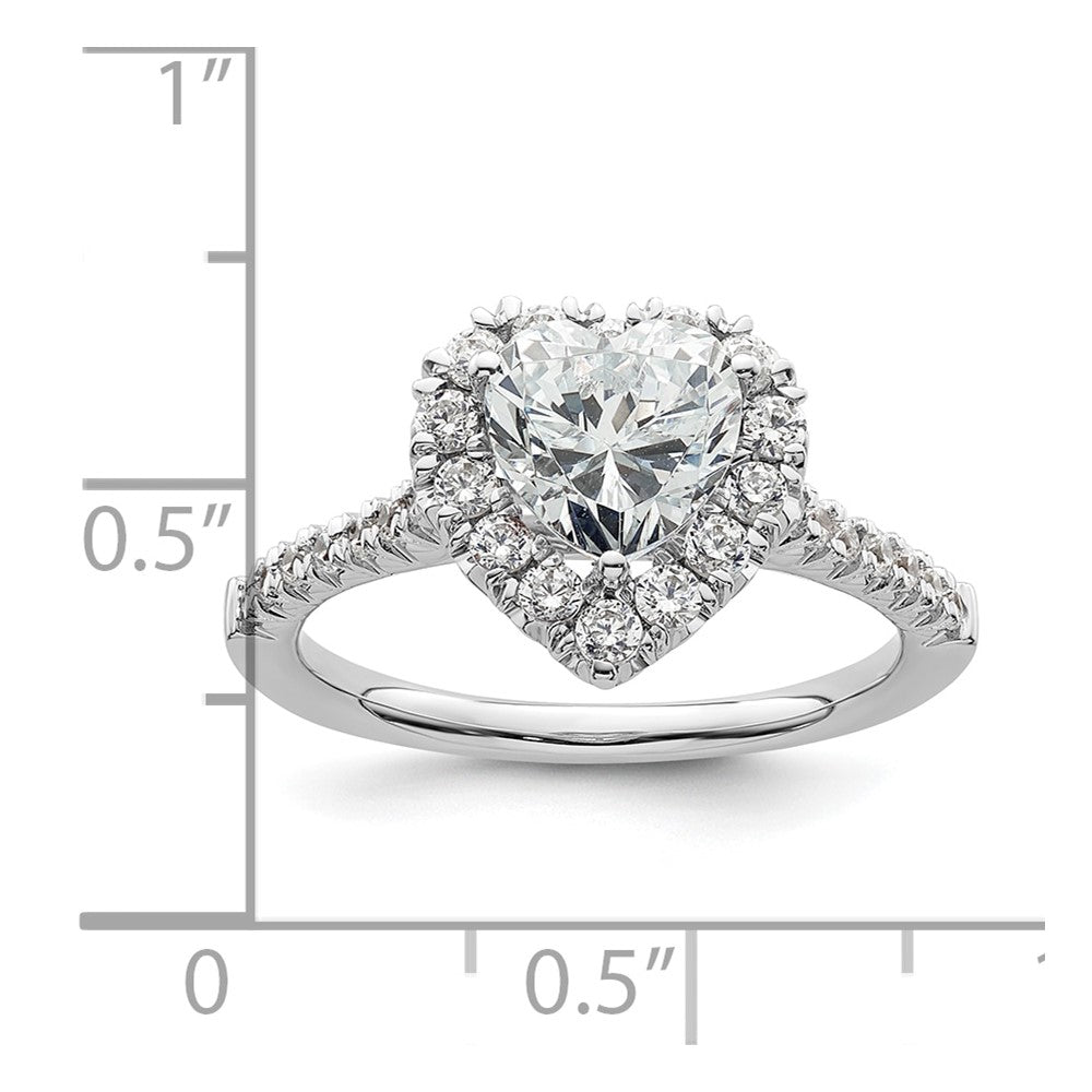Heart Halo Diamond Semi-mount Engagement Rings