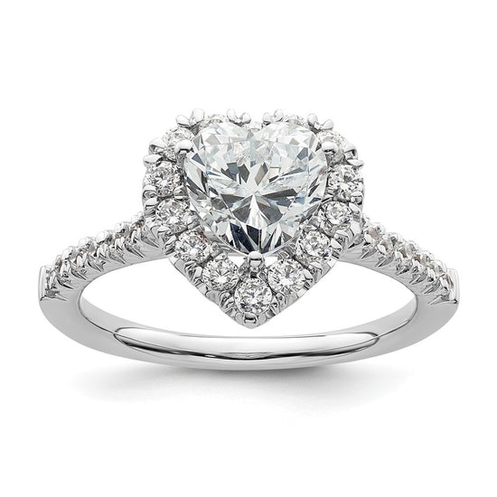 Heart Halo Diamond Semi-mount Engagement Rings