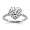 Heart Halo Diamond Semi-mount Engagement Rings