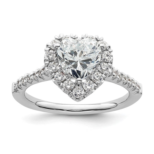 Heart Halo Diamond Semi-mount Engagement Rings