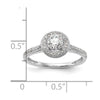14K White Gold Halo (Holds 1/4 carat (4.00mm) Round Center) 1/10 carat Diamond Semi-Mount Engagement Ring