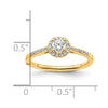 14K Yellow Gold Round Diamond Semi-Mount Halo Engagement Ring