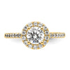 14K Round Diamond Semi-Mount Halo Engagement Ring