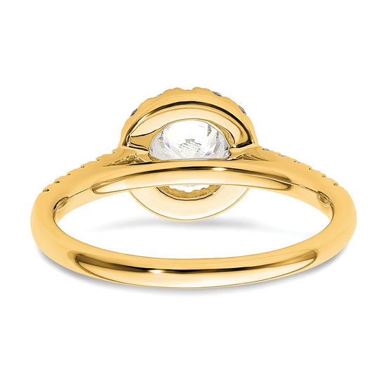 14K Round Diamond Semi-Mount Halo Engagement Ring