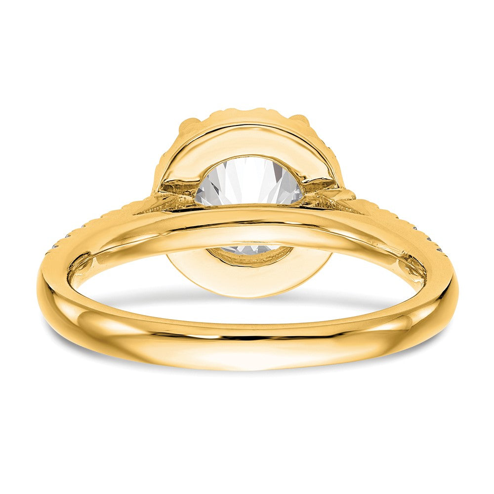 14K Round Diamond Semi-Mount Halo Engagement Ring