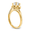 14K Round Diamond Semi-Mount Halo Engagement Ring