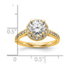 14K Round Diamond Semi-Mount Halo Engagement Ring