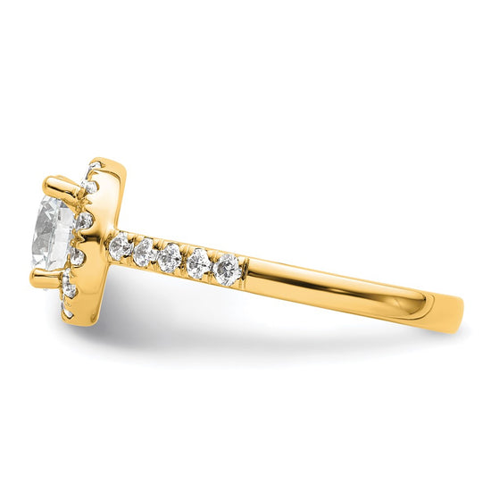 14K Round Diamond Semi-Mount Halo Engagement Ring
