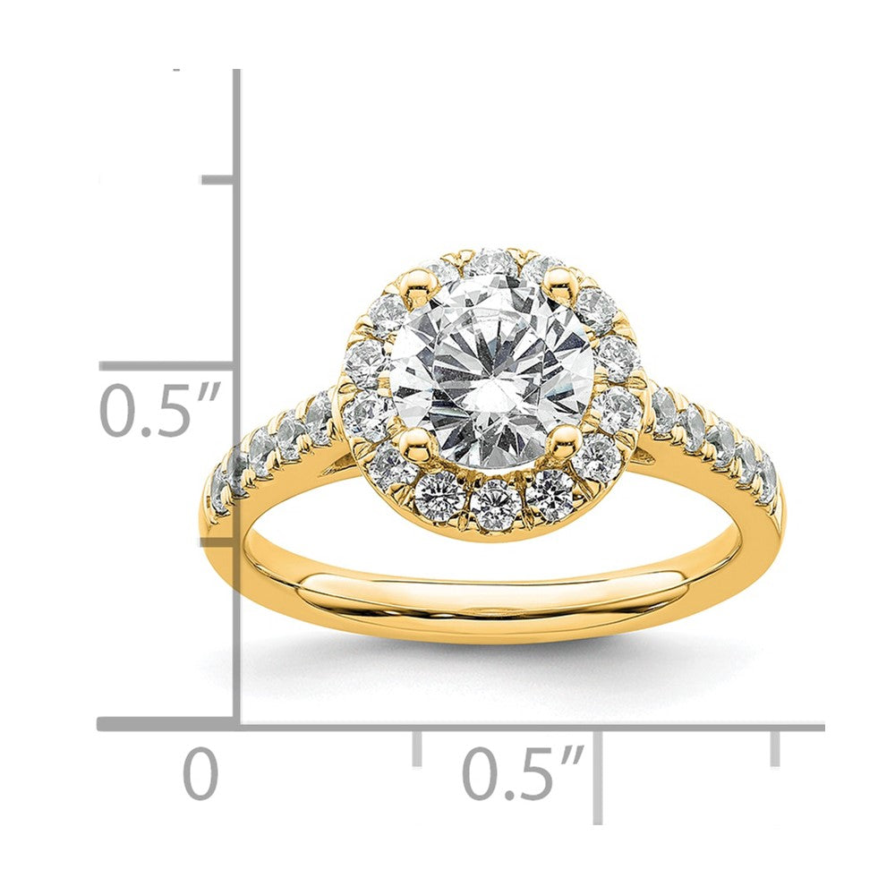 14K Round Diamond Semi-Mount Halo Engagement Ring