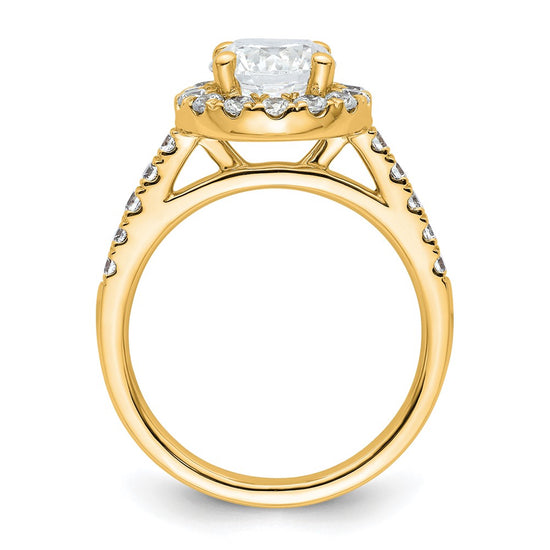 14K Round Diamond Semi-Mount Halo Engagement Ring