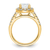 14K Round Diamond Semi-Mount Halo Engagement Ring
