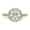 14K Round Diamond Semi-Mount Halo Engagement Ring