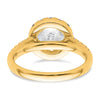 14K Round Diamond Semi-Mount Halo Engagement Ring
