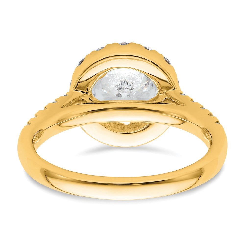 14K Round Diamond Semi-Mount Halo Engagement Ring