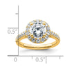 14K Round Diamond Semi-Mount Halo Engagement Ring