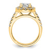 14K Round Diamond Semi-Mount Halo Engagement Ring