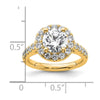 14K Round Diamond Semi-Mount Halo Engagement Ring