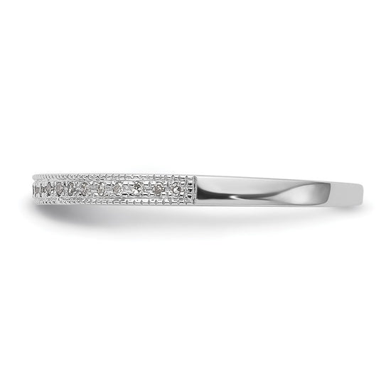 14k White Gold 1/8 carat Diamond Set of 2 Complete Wedding Bands