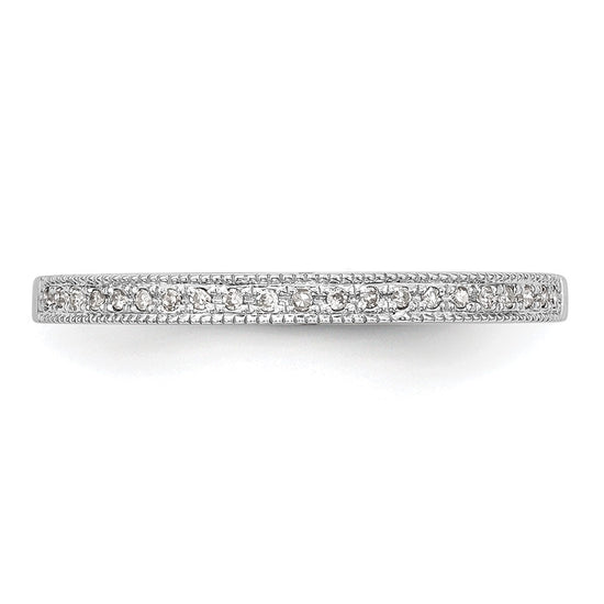 14k White Gold 1/8 carat Diamond Set of 2 Complete Wedding Bands